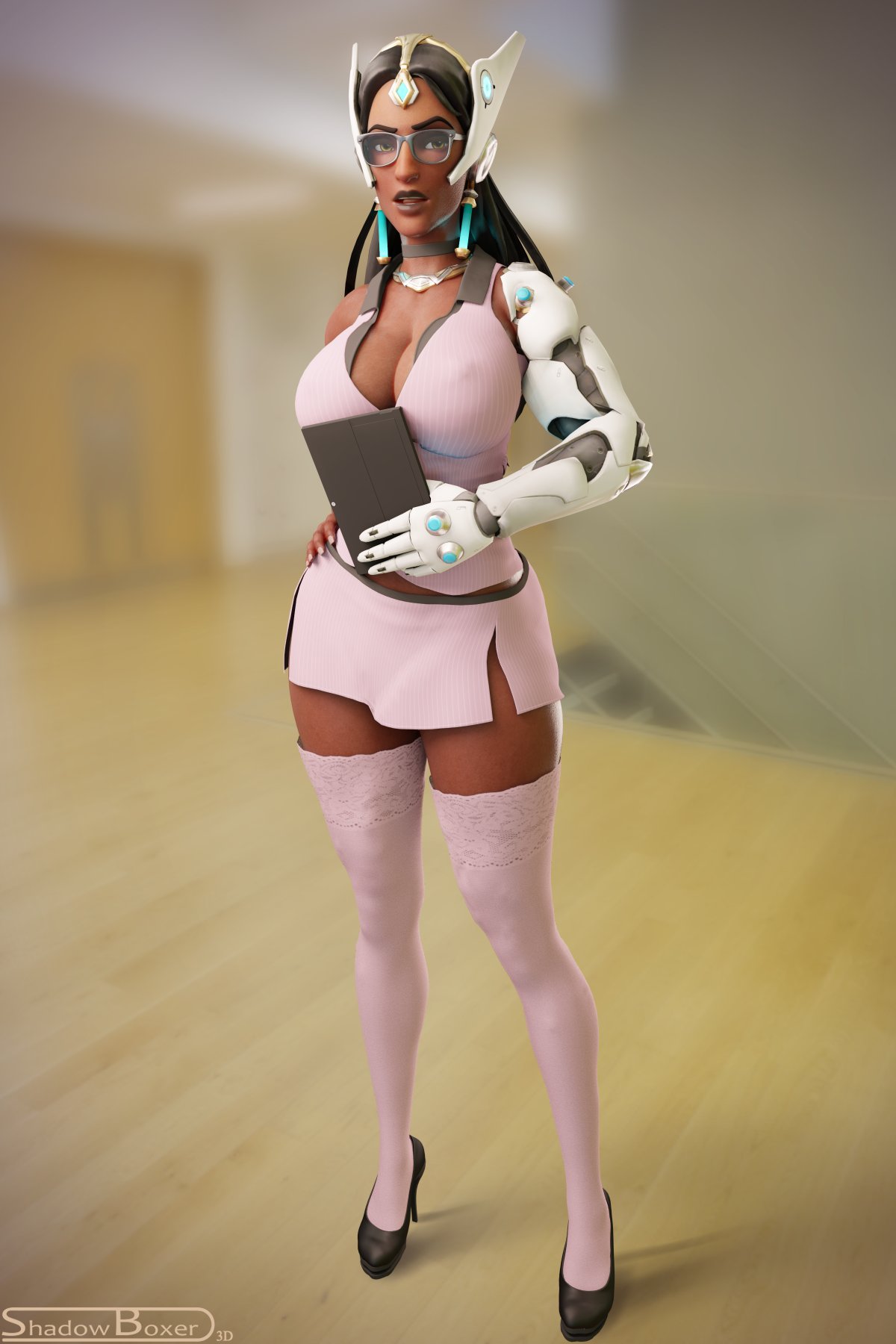 overwatch-hentai-art-–-cleavage,-ls,-solo,-shadowboxer,-symmetra,-dark-skin.