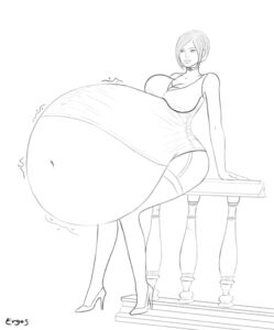 resident-evil-hentai-art-–-same-size-vore,-ergos,-big-belly,-female,-belly
