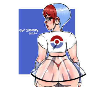 penny-game-hentai-–-light-skinned-female,-solo,-big-ass,-light-blue-hair,-skirt,-glasses