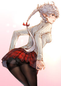final-fantasy-hentai-xxx-–-earrings,-plaid-skirt,-long-hair,-turtleneck,-ls,-pale-skinned-female
