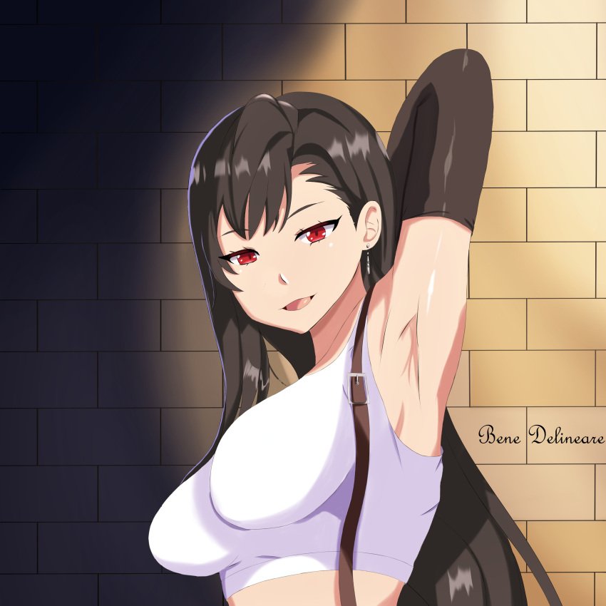 final-fantasy-sex-art-–-final-fantasy-vii-remake,-shadow,-open-mouth,-armpits,-black-hair,-red-eyes