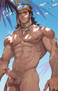 league-of-legends-sex-art-–-jarvan-lightshield-iv,-erect-penis,-cum,-beach,-abs