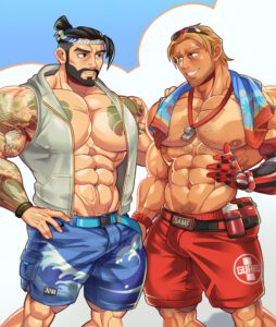 overwatch-game-porn-–-male-only,-hanzo-shimada,-muscle
