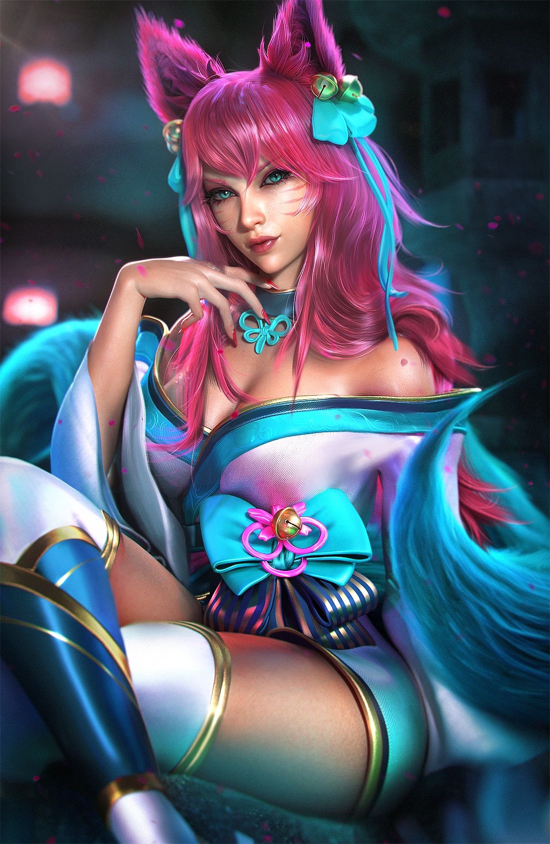 league-of-legends-rule-–-kitsune,-ahri,-light-skin,-eyeliner,-bell,-eyeshadow,-animal-ears