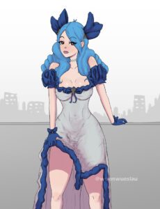 gwen-rule-porn-–-choker,-blue-hair,-female,-dress,-color