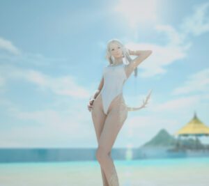 final-fantasy-rule-xxx-–-au-ra,-platinum-blonde-hair,-swimsuit,-beach