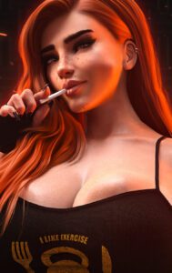 overwatch-hentai-art-–-blizzard-entertainment,-lollipop,-brigitte,-cleavage