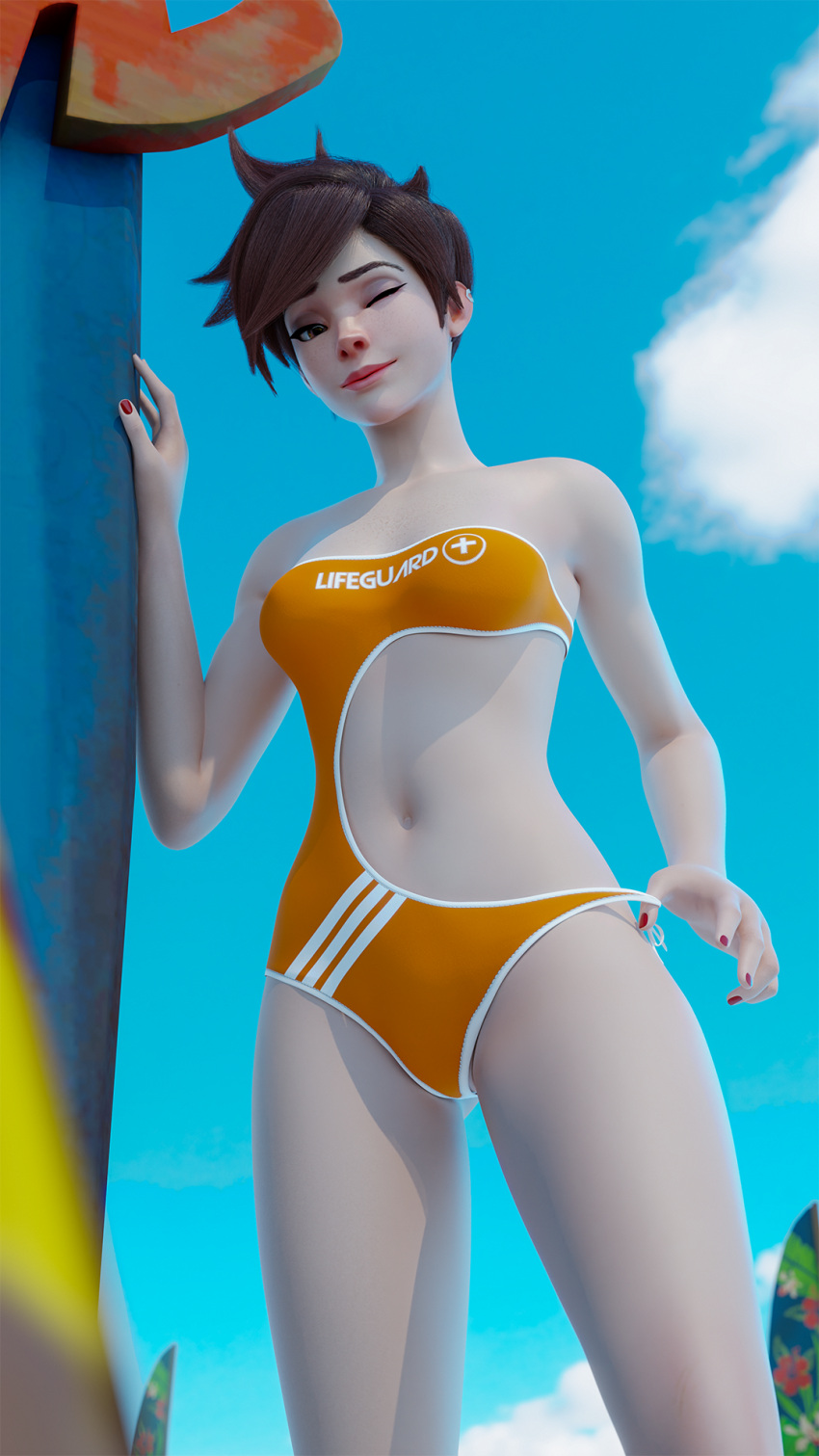 One Piece Swimsuit Boobs Porn - Overwatch Game Hentai - One-piece Swimsuit, Tracer. - Valorant Porn Gallery