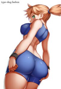 kasumi-rule-–-game-freak,-female-focus,-looking-at-viewer,-shorts,-green-eyes,-ls