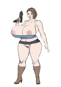 resident-evil-porn-–-thick,-nipples,-huge-breasts,-voluptuous,-high-heels,-looking-at-viewer,-skirt