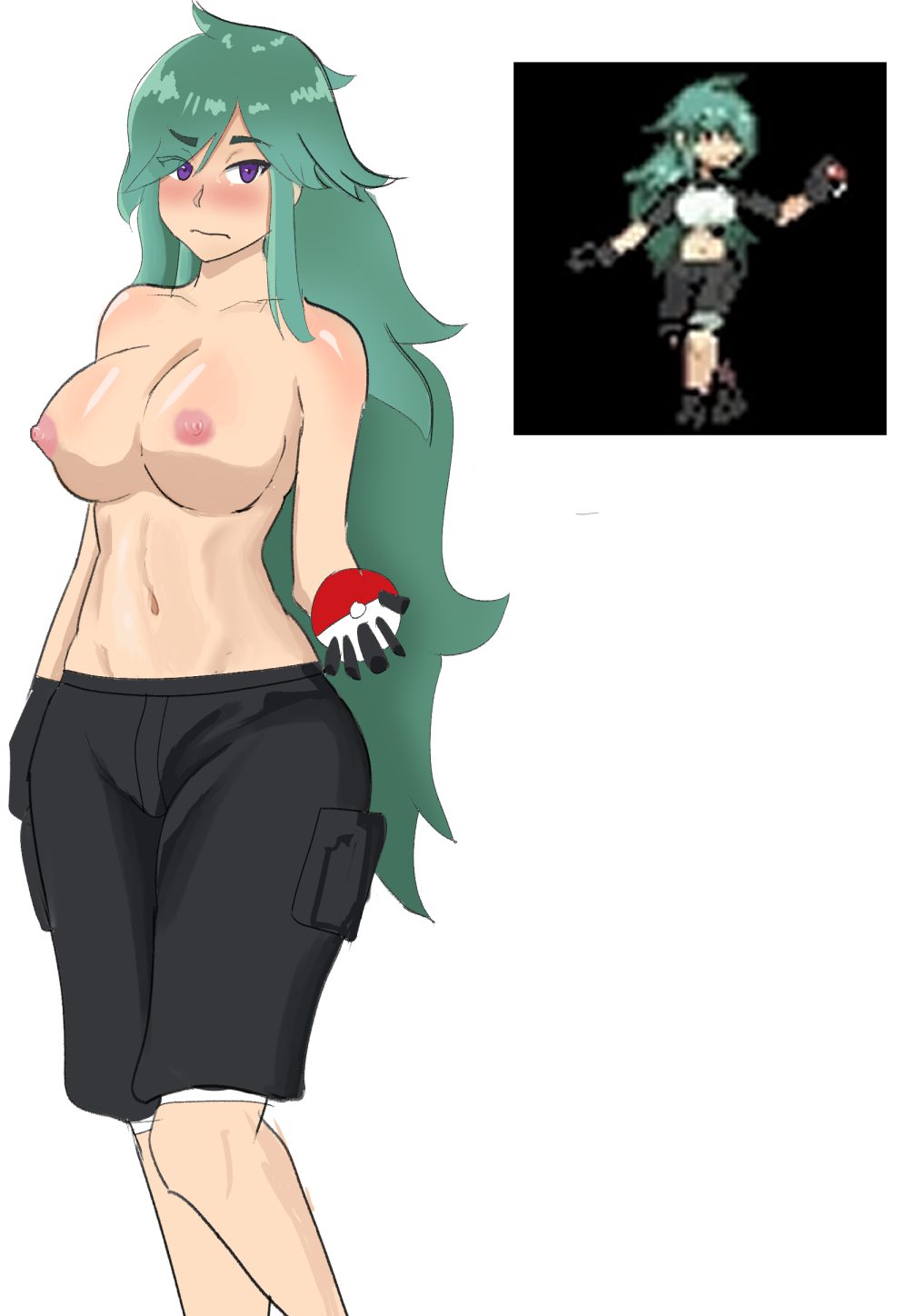 acetrainer-xxx-art-–-big-breasts,-pokéball,-shy,-edit,-short-pants,-green-hair