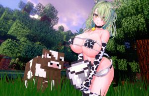 minecraft-xxx-art-–-ceres-fauna,-hololive,-leaking-milk,-long-gloves,-beauty-mark,-lactation,-forest