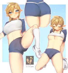 the-legend-of-zelda-hentai-–-breasts,-genderswap-(mtf),-nintendo,-earrings,-female,-running-shoes,-hand-on-leg