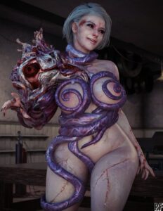 resident-evil-porn-–-short-hair,-female-only,-monster,-nude,-highres,-breasts