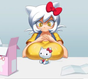 minusme-hentai-–-breast-squeeze,-breasts,-solo,-white-hair,-whiskers,-hello-kitty,-doll