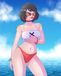 evie-hentai-porn-–-sunglasses,-beach,-short-hair
