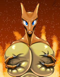 pokemon-xxx-art-–-breast-play,-squish,-female,-solo,-humanoid
