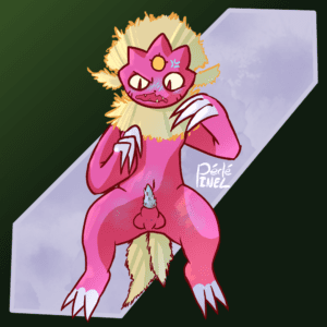 pokemon-porn-–-pink-body,-dédépinel,-penis,-feathers,-spikes,-colored-line-art