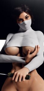 tomb-raider-hentai-–-grabbing-own-breast,-abs,-breasts,-grabbing-breasts
