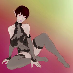 skyrim-xxx-art-–-erect-nipples-under-clothes,-solo,-elf,-lingerie,-brown-hair,-black-sclera,-erect-nipples
