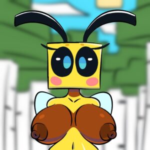bee-xxx-art-–-anthro,-multicolored-body,-brown-nipples,-looking-at-viewer,-antennae,-1:1
