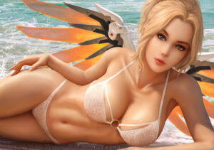 overwatch-hentai-porn-–-female-only,-mercy,-beach,-large-breasts,-blonde-hair.