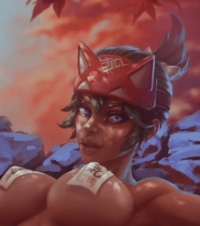 kiriko-porn-hentai-–-green-hair,-fox-girl,-blue-eyes,-looking-at-viewer,-naked,-covered-nipples