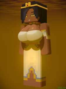 minecraft-xxx-art-–-mine-imator,-big-breasts,-queen,-goolba,-yellow-eyes,-egyptian-clothing,-samira-(goolba)