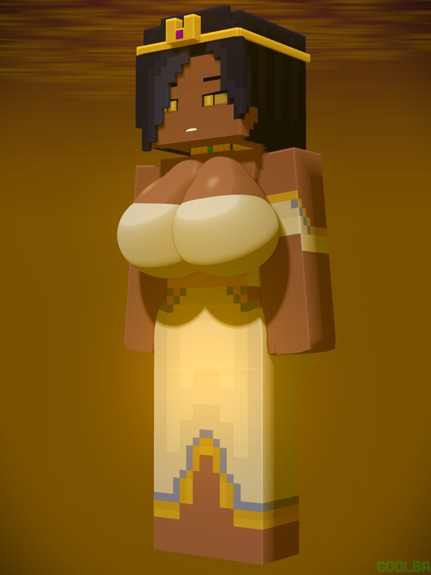 minecraft-xxx-art-–-mine-imator,-big-breasts,-queen,-goolba,-yellow-eyes,-egyptian-clothing,-samira-(goolba)