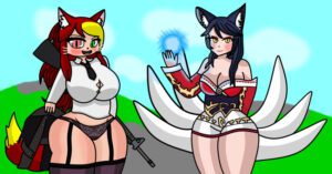 league-of-legends-hentai-xxx-–-catgirl,-cleavage,-fox-tail,-thick-thighs,-weapon,-whiskers,-nekomimi
