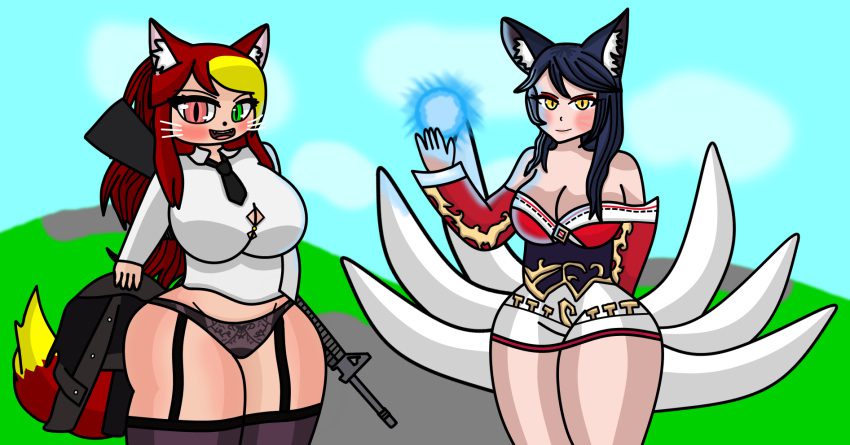 league-of-legends-hentai-xxx-–-catgirl,-cleavage,-fox-tail,-thick-thighs,-weapon,-whiskers,-nekomimi