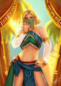 the-legend-of-zelda-game-hentai-–-gerudo-top,-blonde-hair,-hylian,-ls,-earrings,-loincloth,-forty-fathoms-(artist)