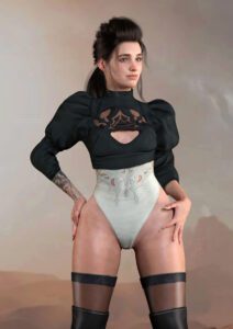 ellie-porn-–-green-eyes,-revealing-clothes,-hi-res,-wide-hips,-shiny-skin,-solo-focus