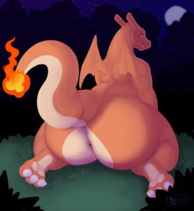 pokemon-sex-art-–-looking-at-viewer,-big-butt,-anus,-night-time,-solo,-presenting-hindquarters,-looking-back