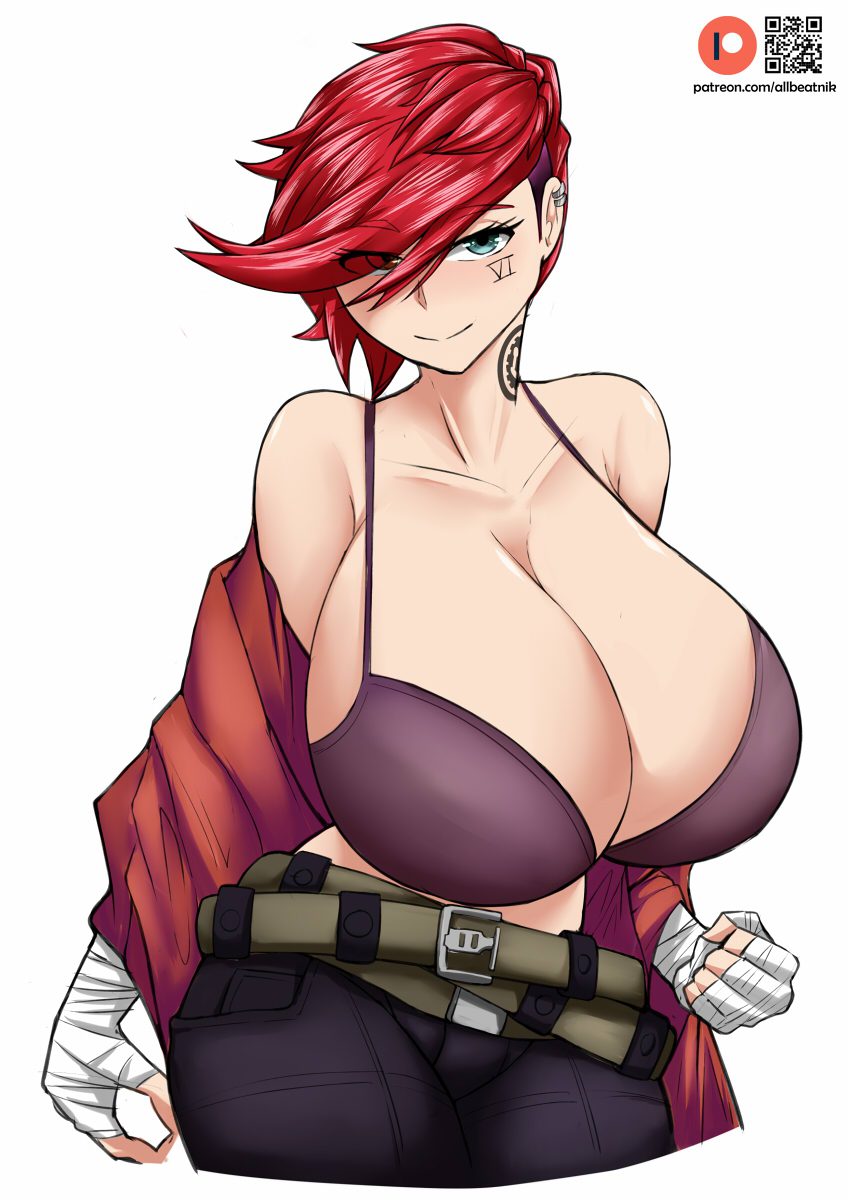 league-of-legends-sex-art-–-light-skin,-red-hair,-big-breasts,-standing,-arcane,-smile,-looking-at-viewer