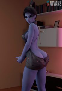 overwatch-game-porn-–-breasts,-amelie-lacroix,-ass-cleavage,-dress,-female,-blender