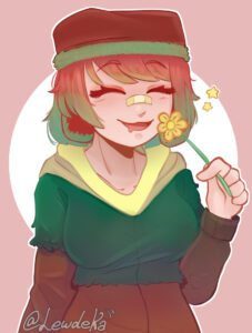 minecraft-rule-–-holding-flower,-gradient-hair,-hoodie,-green-hairtips,-sniffer,-lewdeka