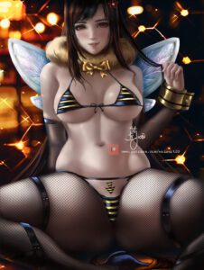 final-fantasy-hentai-xxx-–-black-hair,-large-breasts,-front-tie-bikini,-swimsuit,-wings,-long-hair