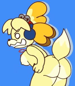 minusx-art-–-angry-face,-furry-only,-isabelle-(animal-crossing),-headphones