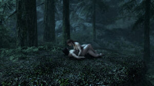skyrim-rulex-–-breasts,-forest,-female-only,-yuri,-kissing.