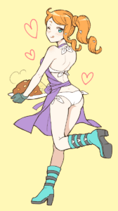 sonia-hentai-xxx-–-orange-hair,-holding-plate,-curry,-side-ponytail,-tongue