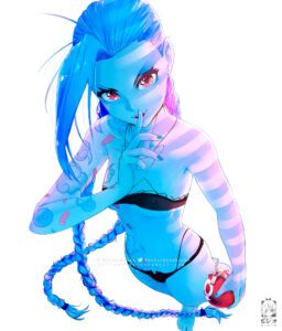 jinx-hentai-art-–-breasts,-blue-hair,-black-panties,-red-eyes,-solo-female