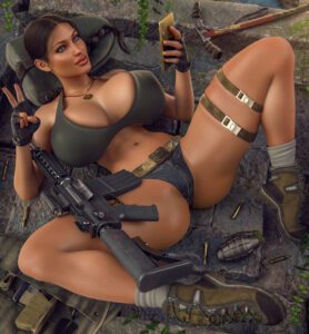 tomb-raider-game-porn-–-female,-lara-croft,-bare-midriff,-braid,-brown-hair