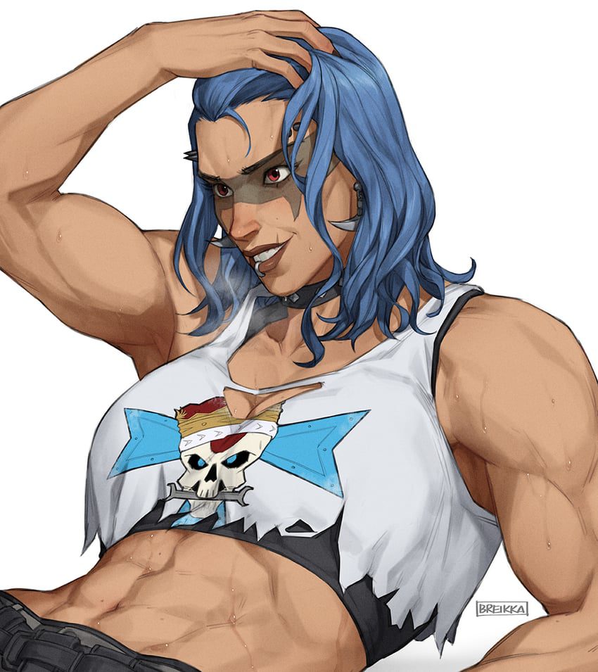 overwatch-hot-hentai-–-simple-background,-on-back,-facial-tattoo,-bare-arms,-long-hair