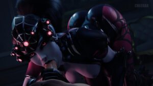 overwatch-porn-–-oral,-looking-at-viewer,-fellatio,-breasts-out,-glowing-eyes,-cheerax