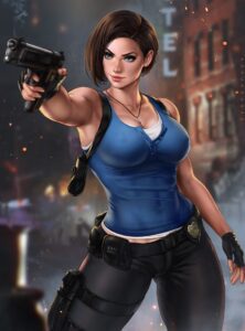 resident-evil-free-sex-art-–-building,-holster,-blue-tank-top,-holding,-fire,-commentary-request