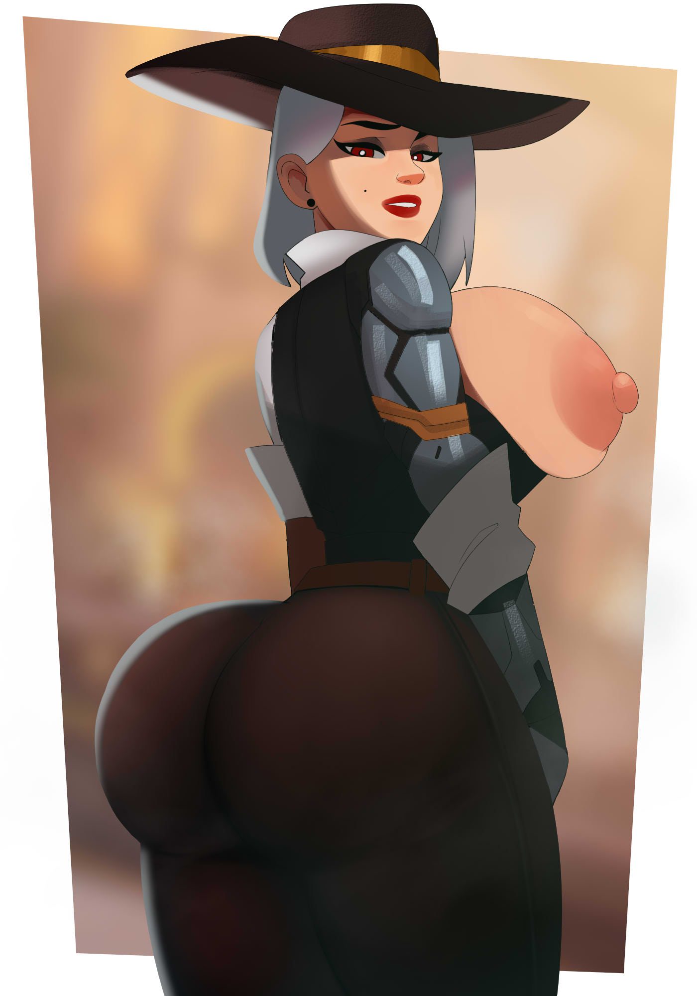 ashe-hentai-art-–-postbluereasts,-beauty-mark,-white-hair,-blizzard-entertainment