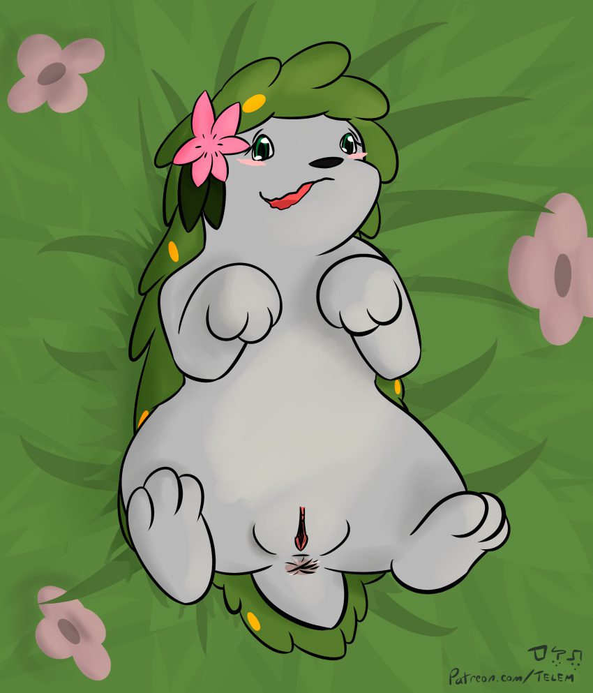 pokemon-xxx-art-–-green-body,-video-games,-open-mouth,-solo,-feral,-nintendo,-land-forme-shaymin
