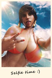 overwatch-game-porn-–-big-breasts,-selfie,-egyptian-female,-pharah,-swimwear,-dark-skin,-exposed-breasts