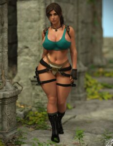 tomb-raider-sex-art-–-panties,-ruins,-looking-at-viewer,-holster,-boots,-lara-croft